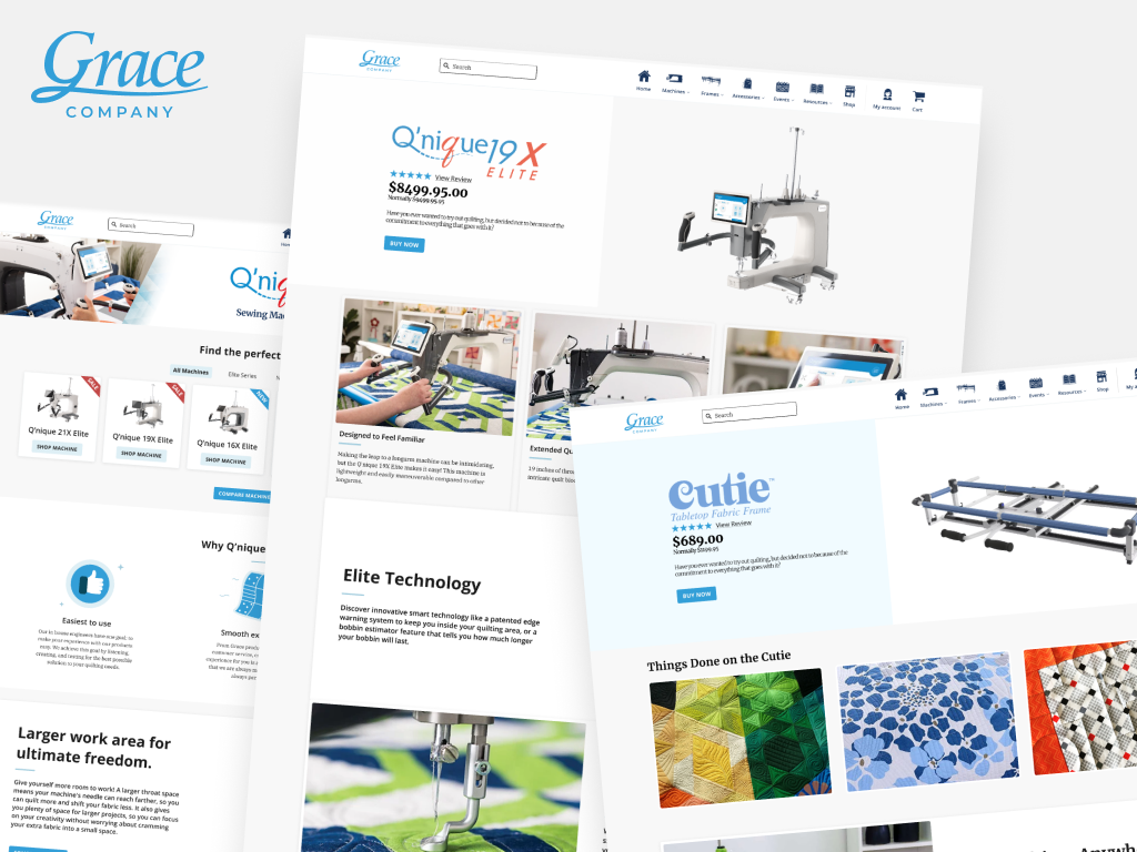 project: The Grace Company work: UX, UI & Web Development